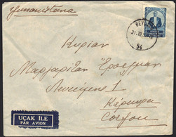 TURKEY  Letter From (BEYOGLU 21-12-52) To CORFU - Covers & Documents