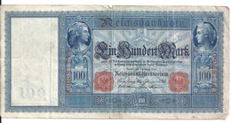 ALLEMAGNE 100 MARK 1908 VG+ P 35 - 100 Mark