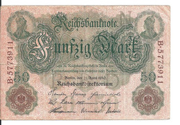 ALLEMAGNE 50 MARK 1910 VF P 41 - 50 Mark