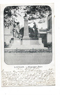 CP Leuven Louvain Monument Remy 1902 Julie Servais Négociante Wasseiges Estampilles Hannut Et Wasseiges - Leuven