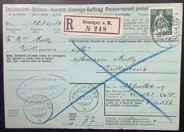 Schweiz 1929 BUSSIGNY S.Morges VD Einzugs-Auftrag/Recouvrement Postal1908 50Rp Helvetia Mit Schwert>VULLIERENS(Brief113 - Cartas & Documentos