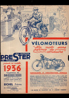 Courbevoie (92) (moto)  Prospectus Recto-verso  Vélomoteurs PRESTER 1936    (PPP40956) - Motos