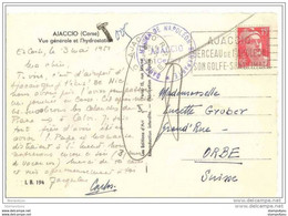 145 - 60 - Carte Postale D'Ajaccio - Flamme "Berceau De Napoléon" Cachet Maison De Napoléon 1951 - Napoléon