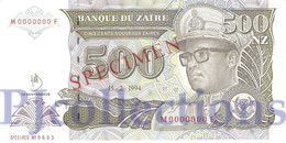 ZAIRE 500 N. ZAIRES 1994 PICK 64s SPECIMEN UNC - Zaïre