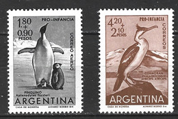 ARGENTINE. N°636 + PA 82 De 1961. Cormoran/Manchot. - Fauna Antártica