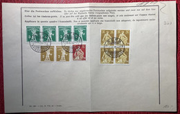 Post-Formular No 225 BERN 1913 #123 125 115 116 1908 3Fr Helvetia Mit Schwert (Schweiz Brief Lettre Formulaire - Lettres & Documents