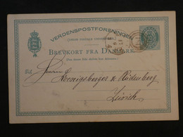 BO15 DANEMARK   BELLE CARTE LETTRE  1879 COPENHAGUE  A LINKS +AFFR. INTERESSANT + - Entiers Postaux