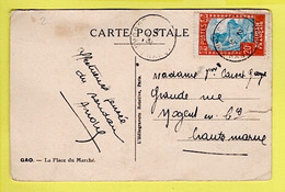 SOUDAN FRANÇAIS / TP 66 LAITIÈRE PEULH AU MARCHÉ SUR CPA DE GAO 1935 - Cartas & Documentos