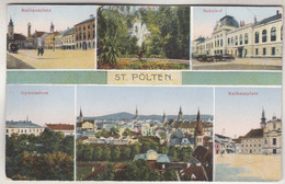 C5249) ST. PÖLTEN - Rathausplatz - Bahnhof - Gymnasium - Häuser Park - 1926 - St. Pölten