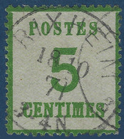 FRANCE Alsace Lorraine Occupation N°4 5c Vert Fonçé Obl Dateur Allemand De RIXHEIM TTB - Used Stamps