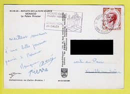 MONACO / TP 774 SUR CARTE POSTALE / OBL. MONTE-CARLO 8 -7 1974 ANNO REGNI XXV FLAMME MUSÉE NATIONAL COLLECTION GALÉA - Storia Postale