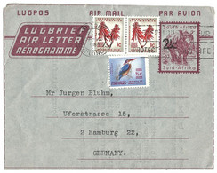 South Africa 2½c On 3d Air Letter - Aérogramme - Lugpos. East London To Germany. - Poste Aérienne