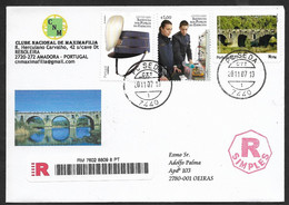 Portugal Lettre R Timbre Personnalisé Pont Romain Seda Alter Do Chão Roman Bridge Personalized Stamp R Cover - Lettres & Documents