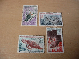 TIMBRES   COMORES  SERIE  COMPLETE    N   35  A  38    COTE  10,00  EUROS    OBLITÉRÉS - Usati