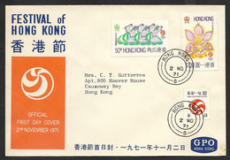 Hong Kong China Chine FDC Hong Kong Festival 1971 - FDC