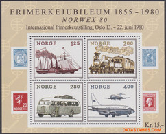 Noorwegen 1980 - Mi:BL 3, Yv:BL 4, Block - XX - Norwex 80 125 Years Of Stamps - Blocks & Sheetlets