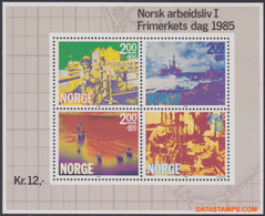 Noorwegen 1985 - Mi:BL 5, Yv:BL 5, Block - XX - Day Of The Stamp Working Life - Blokken & Velletjes
