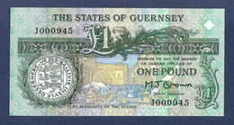 Guernsey 1 Pound 1991 P52a First Prefix & Low Number UNC - Guernesey