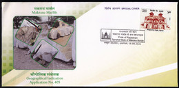 GEOLOGY- MAKRANA MARBLE- USED FOR TAJ MAHAL -ART & CULTURE OF RAJASTHAN-INDIA- SPECIAL COVER- INDIA-2021- BX4-15 - Autres & Non Classés