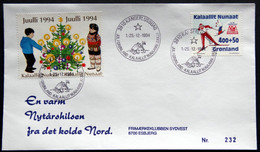 Greenland 1994 Cover  Minr.243  KANGERLUSSUA   (lot  1424 ) - Covers & Documents