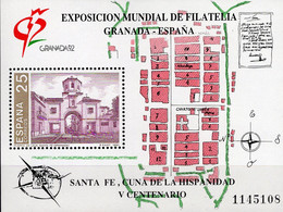 EXPO 1991 Granada Spanien Block 39 ** 1€ Stadt-Tor Loja Santa Fe Hoja Military Maps M/s Bloc Philatelics Sheet Bf Espana - Châteaux