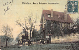 FRANCE - 94 - CHAMPIGNY - Quai Et Château De Champignolles - Colorisée - Carte Postale Ancienne - Champigny Sur Marne