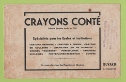 BUVARD PUBLICITAIRE CRAYONS CONTE / CACHET LA MAISON DU LIVRE RAYON PAPETERIE à ROUBAIX 21 RUE DU VIEIL ABREUVOIR - Stationeries (flat Articles)