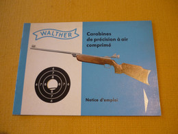 Dépliant / Carabine De Précision à Air Comprimé Walther - Armes Neutralisées