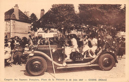 58-COSNE- CONGRES DES SAPEURS POMPIERS , PLACE DE LA PÊCHERIE LE 20 JUIN 1937 - Cosne Cours Sur Loire