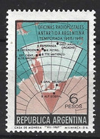 ARGENTINE. N°806 De 1968. Cartographie Des Stations-radio. - Autres & Non Classés