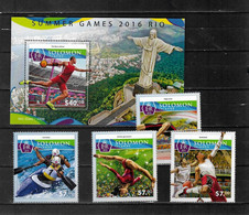 Olympische Spelen  2016 , Salamon Island - Zegels + Blok Postfris - Verano 2016: Rio De Janeiro