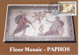 CHYPRE - CARTE MAXIMUM - Yvert N° 731 - MOSAÏQUE - POSEIDON Et AMYMONE - Lettres & Documents