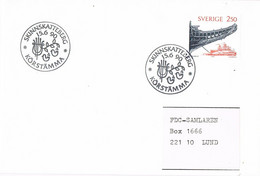 48936. Carta KORSTAMMA (Sverige) Suecia 1990. Bacro Ship - Briefe U. Dokumente