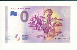 Billet Touristique 0 Euro - GALO DE BARCELOS - MEBM - 2020-1 - N° 7542 - Autres & Non Classés