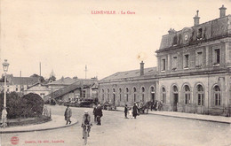 FRANCE - 54 - LUNEVILLE - La Gare - Bicyclette - Quautin Lunéville - Carte Postale Ancienne - Luneville