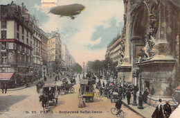 FRANCE - 75 - PARIS - Boulevard St Denis - Dirigeable - Carte Postale Ancienne - Zeppeline