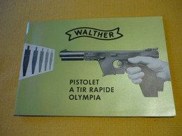 Dépliant / Pistolet à Tir Rapide Olympia - Walther - Armes Neutralisées