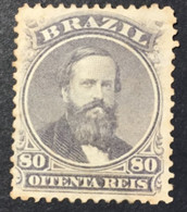 1876 - Brazil - Emperor Dom Pedro II - 80R - Mint Hinged - Nuevos