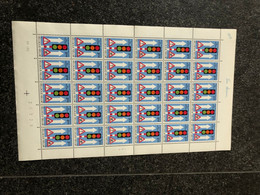 Belgie 1972 1617 TRAFFIC LIGHTS FULL SHEET MNH PLAATNUMMER 3 - 1971-1980