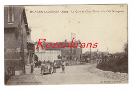 MONS EN LAONNOIS Aisne La Gare De Clacy Mons Et La Cite Nanquette CPA RARE France Frankrijk Carte Postale Animee - Autres & Non Classés