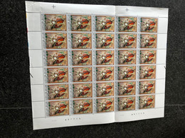 Belgie 1973 1674 1674-V FLAG WORKERS SPORTS UNION FULL SHEET MNH PLAATNUMMER XX - 1971-1980