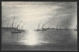 Postal Angola - Mossamedes - O Por Do Sol Na Bahia Sobre O Barco Vapor Zaire - CPA Animé Bateaux Vapeur Steamboat Boats - Angola