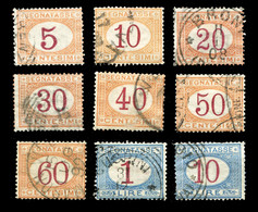 REGNO 1890-94 Segnatasse Cifra In Ovale Prima Tiratura Serie Completa 9v. Annullata Usata - Segnatasse