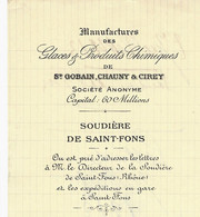1913  MANUFACTURES GLACES ST GOBAIN à St Fons Rhone => Vairet Baudot Briqueterie Devenue Eco Musée à Ciry Le Noble - 1900 – 1949