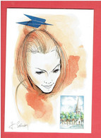 SAINT DENIS EN VAL 20° BOURSE CARTES POSTALES 1999 LA POSTE DESSIN DE HUGUETTE SAINSON - Bourses & Salons De Collections