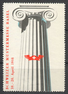 MUSTERMESSE International Fair Exhibition Cinderella Label Vignette 1948 Switzerland BASEL Ionic GREEK Order - Autres & Non Classés