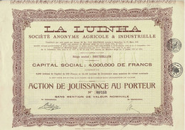 Titre De 1927 - La Luinha Sté Anonyme Agricole Et Industrielle - - Afrika