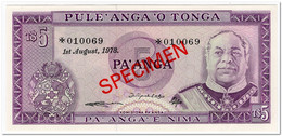 TONGA,5 PA ANGA,1978,P.21,SPECIMEN,AU-UNC - Tonga