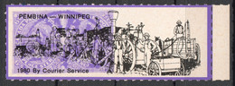 Steam Machine Coal - Winnipeg Pembina CANADA 1859 Stamp On Stamp 1980 Label Vignette Cinderella - Andere & Zonder Classificatie