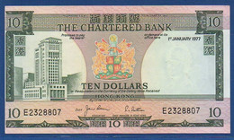 HONG KONG - Chartered Bank - P. 74c – 10 Dollars 1977 UNC-, Serie E2328807 - Hongkong